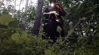 Stepsister's Secret Mouth Fuck In Woods Hides From Boyfriend