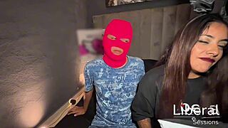 testing this sexy bunny costume on mexican girl leads to double doggystyle fun