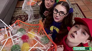 Three Best Friends Share Monster Cock Tittyfuck