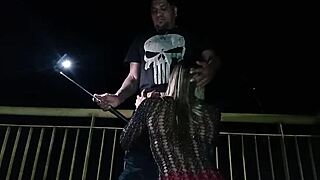 hot brazilian wife flashes her cute ass on street for hubby and friends cuckold fun