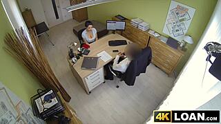 busty babe begs for more anal pounding right in the office!