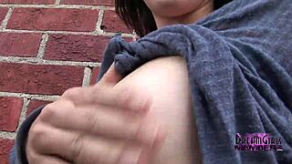 i bare my shaved brunette pussy flashing natural small tits upskirt in public florida