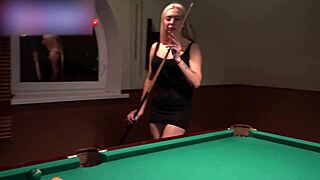 Rough Pool Table Fuck with Busty Blonde Milf Riding Cock Wild!