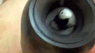 cock milking machine ties up lactating femdom for extreme bdsm tease!