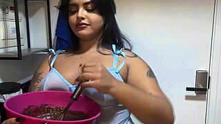 damn juliana's fat ass bounces on dildo, chocolate mess, squirting hard pov