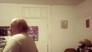 country guy strokes his small cock right after shower time