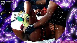 WOW! Slimthick African Masseuse Squirts on BBC While Licking Huge Cock!