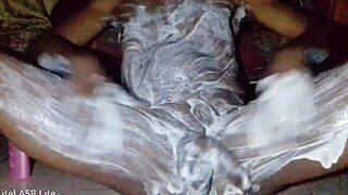 Nasty african dude strokes monster cock freaky on cam