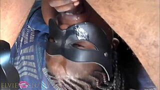 elvie the ebony slut takes brutal face fucking deep in her whore throat part 3