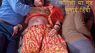 Indian Stepmom Fucks Stepson in Hindi Dirty Talk Chudai
