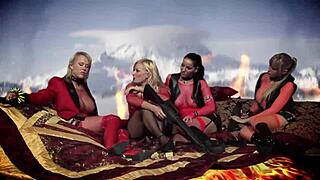 Angel Dark Carly Nataly Dangelo Michelle Thorne Lick Pussies in Hot Lesbian Military Foursome