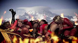 Angel Dark Carly Nataly Dangelo Michelle Thorne Lick Pussies in Hot Lesbian Military Foursome