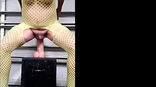 Danieladeep Rams Dildo Deep In Yellow Bodystocking!