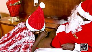 santa gets a wild public dance fuck from horny elf