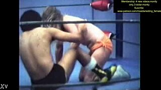 Hey, watch her pin him down nude in fierce wrestling match?