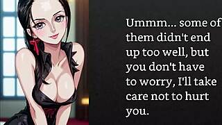 imagine nico robin as your new sweetheart giving joi with sounding and gentle femdom humiliation