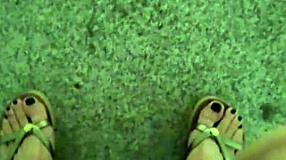 Shemale Ting Xuan Strokes Legs And Heels In Hotel Public Outdoor Area