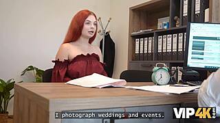 Redhead slut Miss Olivia sucks cock to launch webcam studio