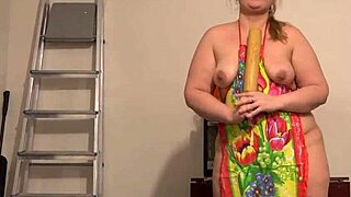 ever wondered how a huge toy stretches my hairy pussy? chubby milf hides in basement to cum