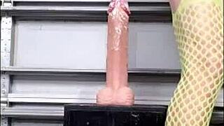 Danieladeep Rams Dildo Deep In Yellow Bodystocking!