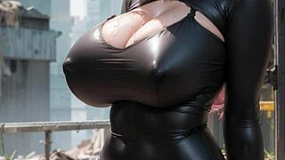 damn this ai generated model's monster tits look unreal art 42