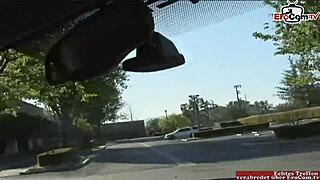 Sultry Curly Brunette Slut Big Tits Picked Up Street For Cum