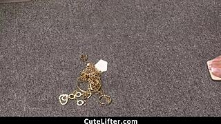 Jena LaRose Removes Bra As Stolen Jewelry Gets Discovered By Cutelifter In Garage