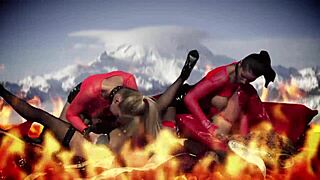 Angel Dark Carly Nataly Dangelo Michelle Thorne Lick Pussies in Hot Lesbian Military Foursome