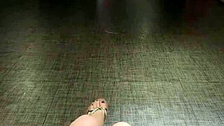 Shemale Ting Xuan Strokes Legs And Heels In Hotel Public Outdoor Area