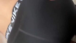 yo that big ass in nike leggings looks fire gettin pounded tight pussy closeup