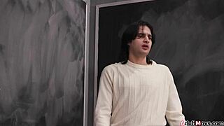 Petite Slut's Shaved Pussy Takes DP Gangbang from Old Teacher. Big Black Cocks Pound Her in Detention