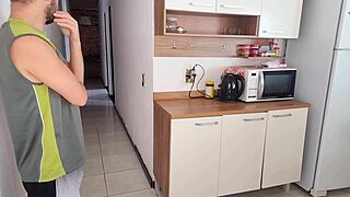 Heart racing as I risk fucking my cuckold's best friend while he showers