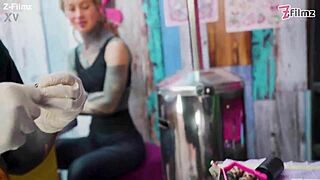 Big dicks dominate inked couple's wild tatted foursome orgy