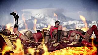 Angel Dark Carly Nataly Dangelo Michelle Thorne Lick Pussies in Hot Lesbian Military Foursome