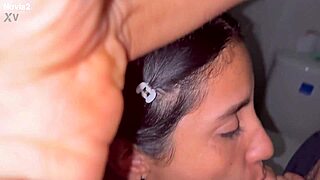 you like watching me gag on cock trying deepthroat in the bath? latina teen chokes hard