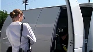 after tonguing that monster cock she spreads creamy thighs wide