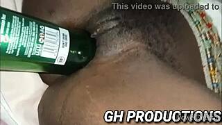 yo check club bottle stuffing yaa yaas pussy then deep in her ass while she fingers