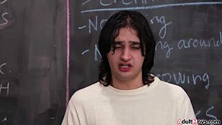 Petite Slut's Shaved Pussy Takes DP Gangbang from Old Teacher. Big Black Cocks Pound Her in Detention