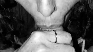 Rhonda BJ Queen Deepthroats and Sucks Cum from Monster Cock Close-Up