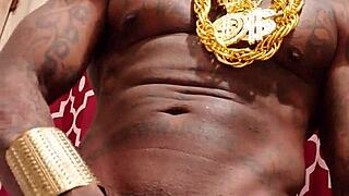 hallelujah johnson worships my huge black hairy cock up close
