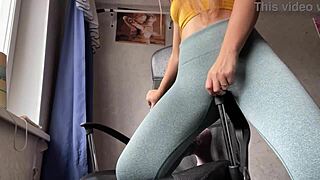 a young student discovers intense pleasure leading to a powerful squirting release in her experienced solo session