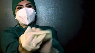 i can't resist stroking my cock with tight latex gloves in extreme fetish play