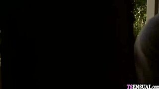 check out this cute busty shemale taking hard cock deep in her tight ass