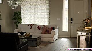 i rescued this big tits brunette celebrity then we scissored in lingerie