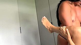 she wakes up to her wild friend fucking juicy pussy hard with huge rubber cock dildo making her squirt orgasm