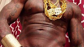 hallelujah johnson worships my huge black hairy cock up close