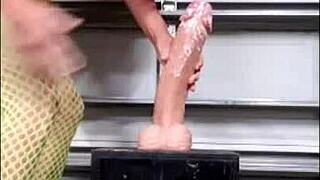 Danieladeep Rams Dildo Deep In Yellow Bodystocking!