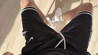 stepsister rides stepbrother's hard cock after he catches her tight pussy masturbating