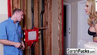 sexy milf sarah trades tight pussy for plumber's expert service