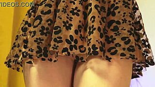 she steps out forgetting panties under her short skirt